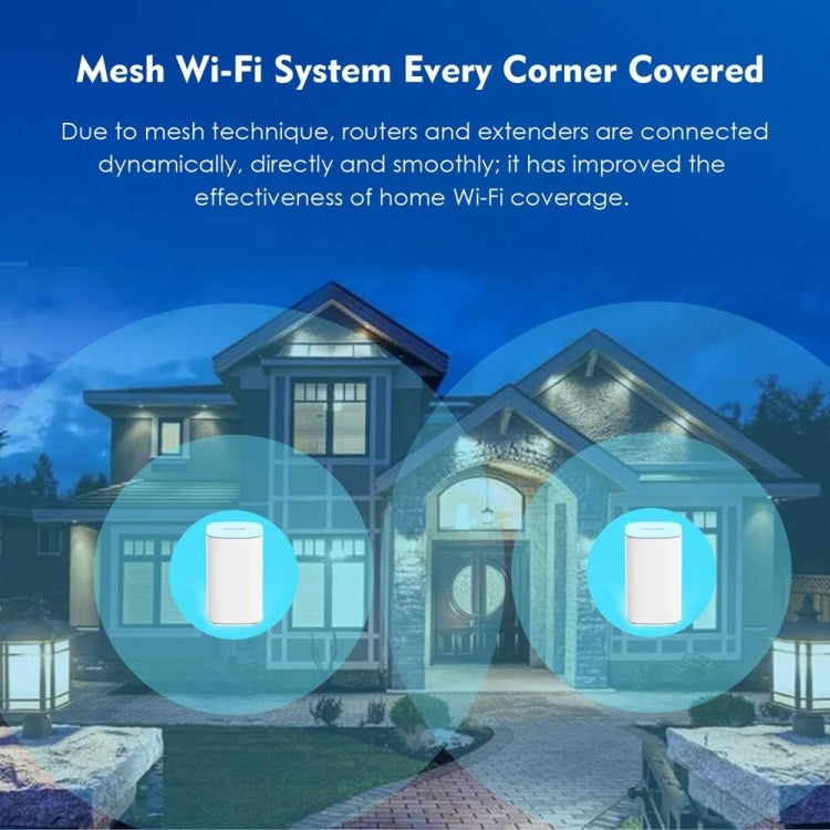 WAVLINK WN551K2 2pcs AC3000 WiFi Wireless Repeater Built-in Antenna Tri-Band Mesh Wireless Router, Plug:US Plug - free shipping - PMC TechLife - Order now!