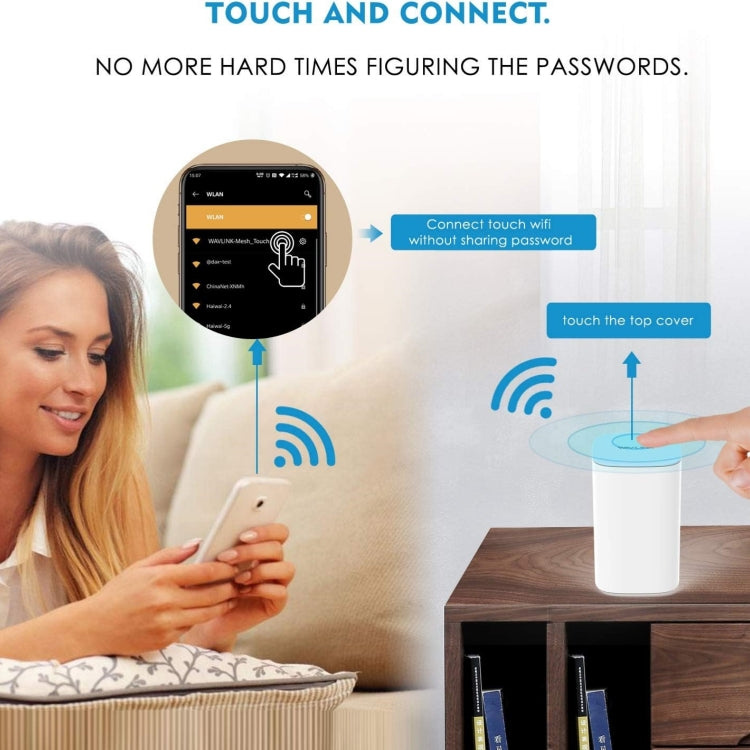 WAVLINK WN551K3 3pcs AC3000 WiFi Wireless Repeater Built-in Antenna Tri-Band Mesh Wireless Router, Plug:US Plug - free shipping - PMc TechLife - Order now!