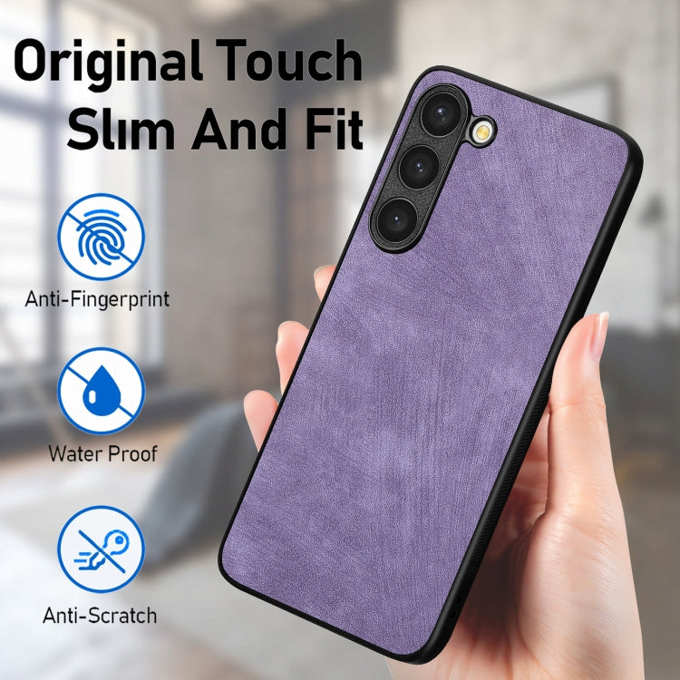 For Samsung Galaxy S25+ 5G Vintage Leather PC Back Cover Phone Case(Purple) - Galaxy S25+ 5G Cases by PMC Jewellery | Online Shopping South Africa | PMC Jewellery | Buy Now Pay Later Mobicred