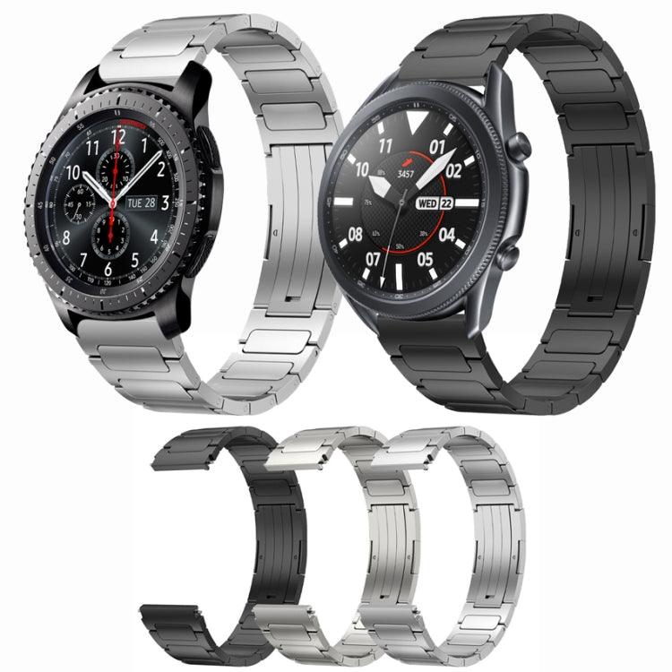For Samsung Galaxy Watch3 45mm 22mm I-Shaped Titanium Alloy Watch Band(Sliver) - Watch Bands by PMC TechLife | Online Shopping South Africa | PMC TechLife