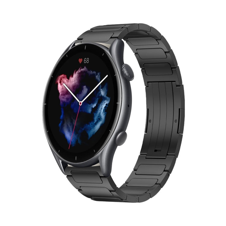 For Amazfit GTR 3 22mm I-Shaped Titanium Alloy Watch Band(Black) - free shipping - PMC TechLife - Order now!
