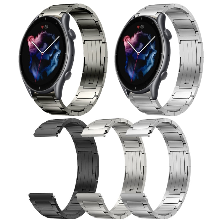 For Amazfit GTR 4 22mm I-Shaped Titanium Alloy Watch Band(Grey) - Watch Bands by PMC TechLife | Online Shopping South Africa | PMC TechLife