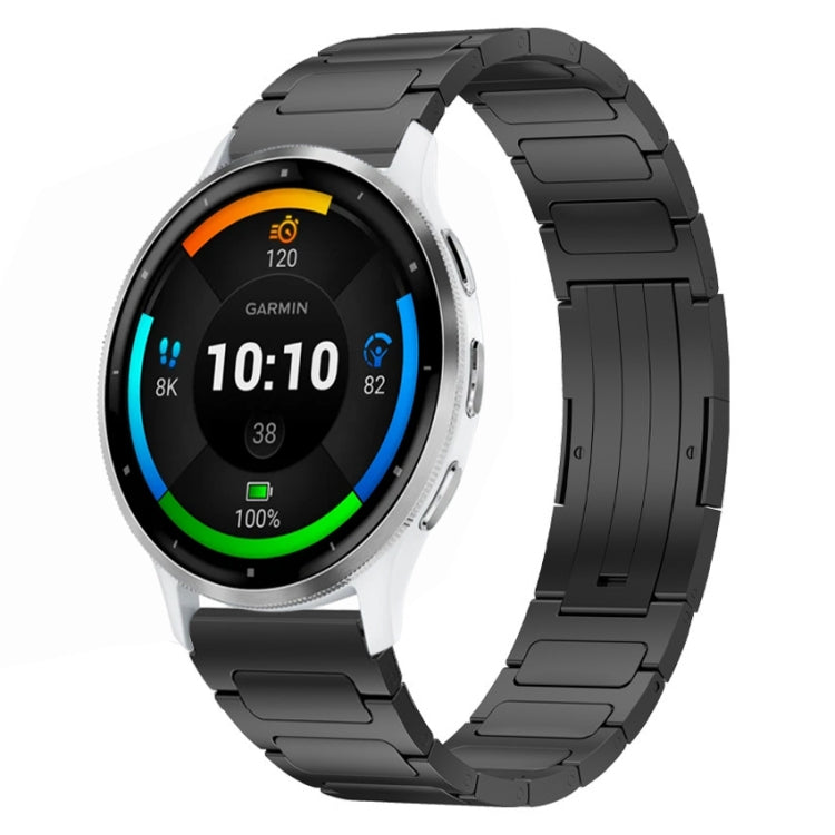 For Garmin Venu 3 22mm I-Shaped Titanium Alloy Watch Band(Black) - Watch Bands by PMC TechLife | Online Shopping South Africa | PMC TechLife