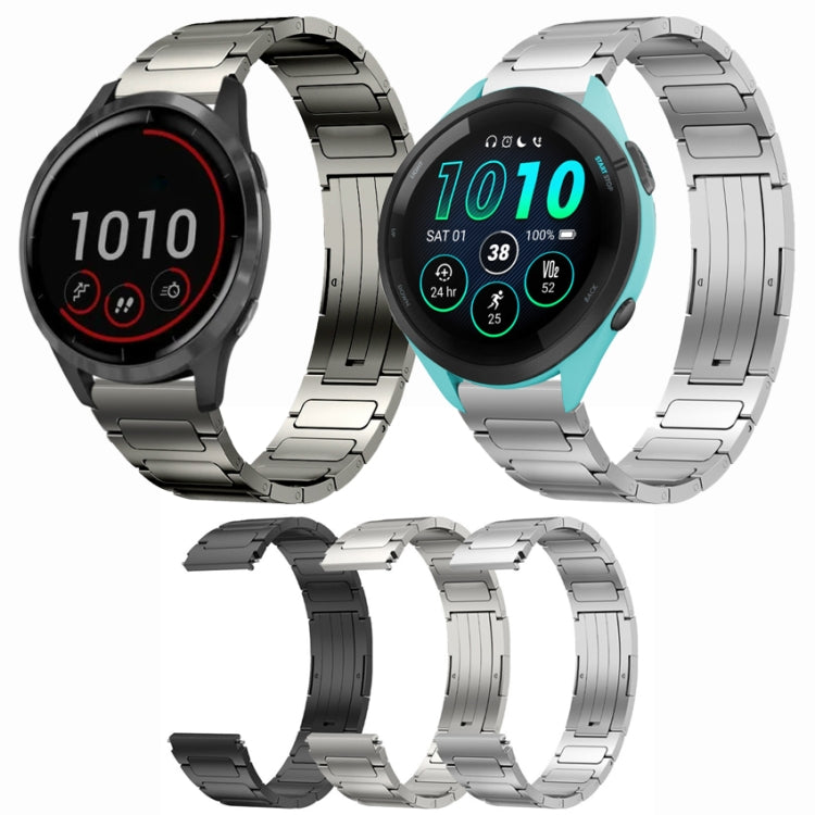 For Garmin Venu 2 22mm I-Shaped Titanium Alloy Watch Band(Black) - Watch Bands by PMC TechLife | Online Shopping South Africa | PMC TechLife