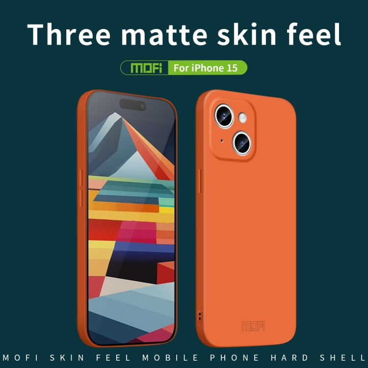 For iPhone 15 MOFI Qin Series Skin Feel All-inclusive Silicone Phone Case(Gray) - iPhone 15 Cases by MOFI | Online Shopping South Africa | PMC TechLife