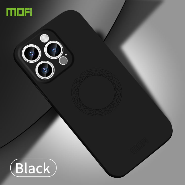 For iPhone 15 Pro MOFI Qin Series Magsafe Skin Feel All-inclusive Silicone Phone Case(Black) - iPhone 15 Pro Cases by MOFI | Online Shopping South Africa | PMC TechLife