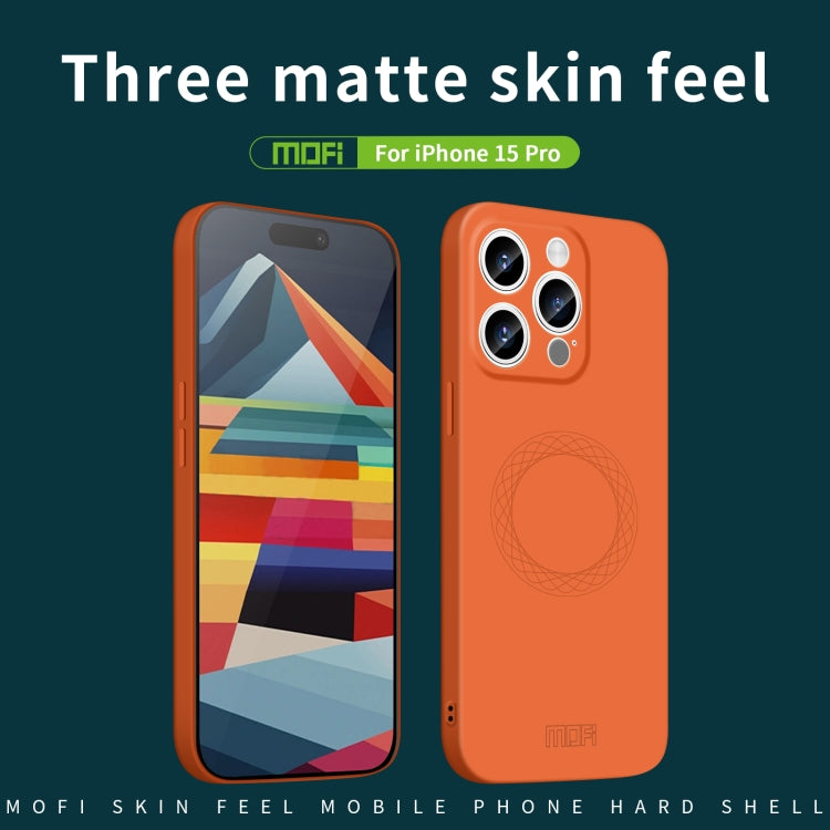 For iPhone 15 Pro MOFI Qin Series Magsafe Skin Feel All-inclusive Silicone Phone Case(Black) - iPhone 15 Pro Cases by MOFI | Online Shopping South Africa | PMC TechLife