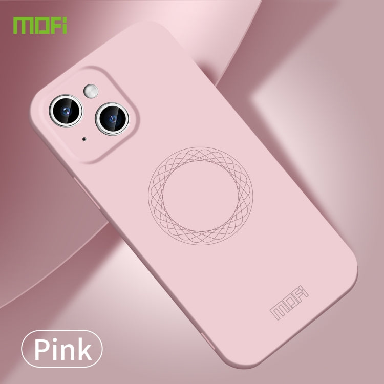 For iPhone 15 MOFI Qin Series Magsafe Skin Feel All-inclusive Silicone Phone Case(Pink) - iPhone 15 Cases by MOFI | Online Shopping South Africa | PMC TechLife