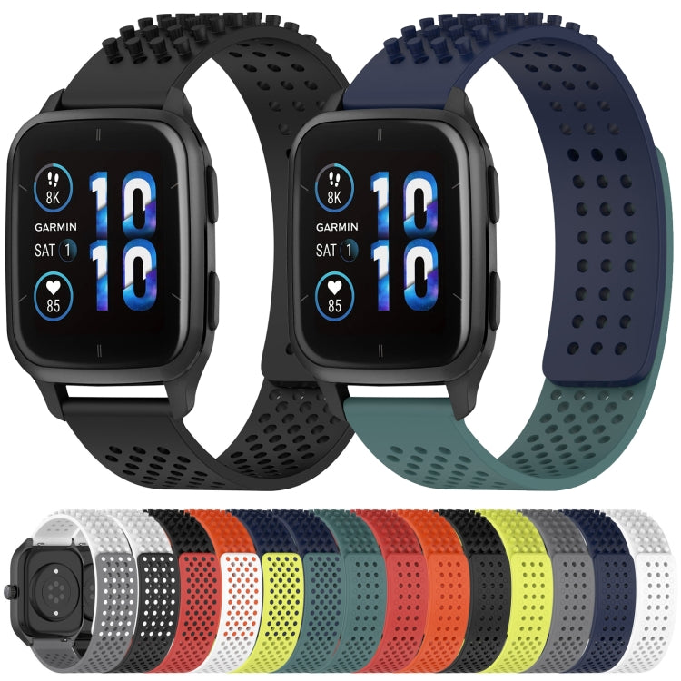 For Garmin Forerunner Sq2 20mm Holes Breathable 3D Dots Silicone Watch Band(Orange) - Watch Bands by PMC TechLife | Online Shopping South Africa | PMC TechLife
