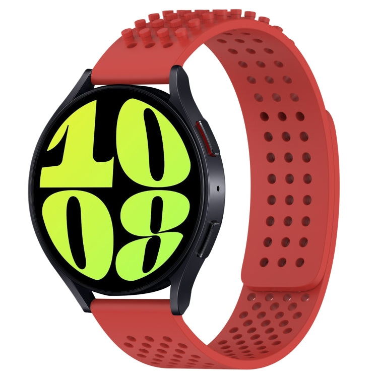For Samsung Galaxy Watch 6 44mm 20mm Holes Breathable 3D Dots Silicone Watch Band(Red) - Watch Bands by PMC TechLife | Online Shopping South Africa | PMC TechLife