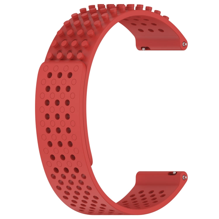 For Samsung Galaxy Watch 5  44mm 20mm Holes Breathable 3D Dots Silicone Watch Band(Red) - Watch Bands by PMC TechLife | Online Shopping South Africa | PMC TechLife