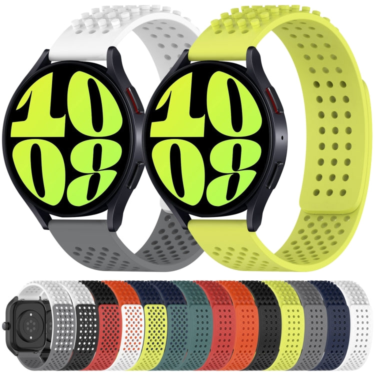 For Samsung Galaxy Watch 4 40mm 20mm Holes Breathable 3D Dots Silicone Watch Band(Black) - Watch Bands by PMC TechLife | Online Shopping South Africa | PMC TechLife