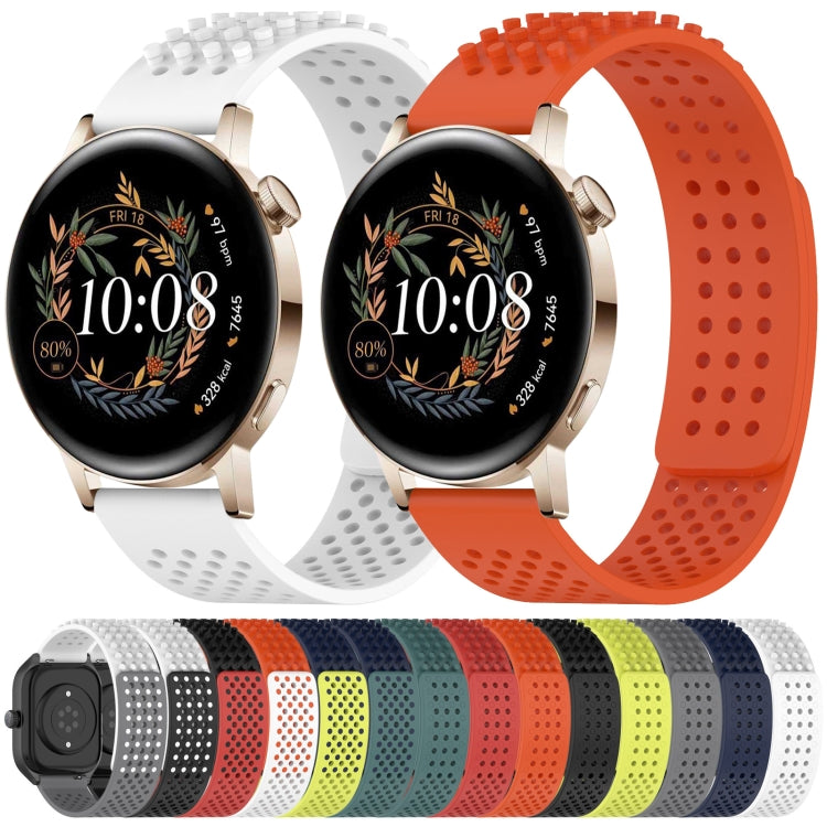 For Huawei Watch GT3 42mm 20mm Holes Breathable 3D Dots Silicone Watch Band(Lime Green) - Watch Bands by PMC TechLife | Online Shopping South Africa | PMC TechLife