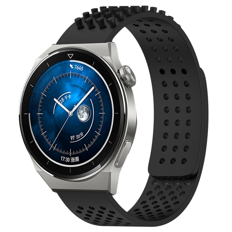 For Huawei Watch GT3 Pro 46mm 22mm Holes Breathable 3D Dots Silicone Watch Band(Black) - Watch Bands by PMC TechLife | Online Shopping South Africa | PMC TechLife | Buy Now Pay Later Mobicred