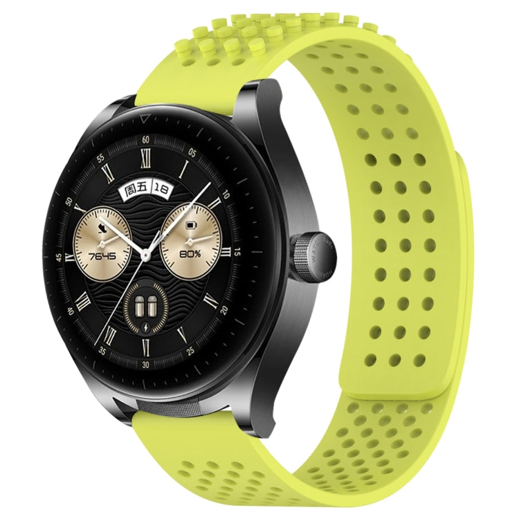 For Huawei Watch Buds 22mm Holes Breathable 3D Dots Silicone Watch Band(Lime Green) - Watch Bands by PMC TechLife | Online Shopping South Africa | PMC TechLife
