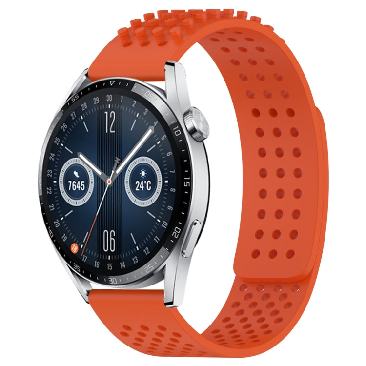 For Huawei Watch GT3 46mm 22mm Holes Breathable 3D Dots Silicone Watch Band(Orange) - Watch Bands by PMC TechLife | Online Shopping South Africa | PMC TechLife | Buy Now Pay Later Mobicred