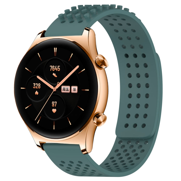 For Honor Watch GS 3 22mm Holes Breathable 3D Dots Silicone Watch Band(Olive Green) - Watch Bands by PMC TechLife | Online Shopping South Africa | PMC TechLife