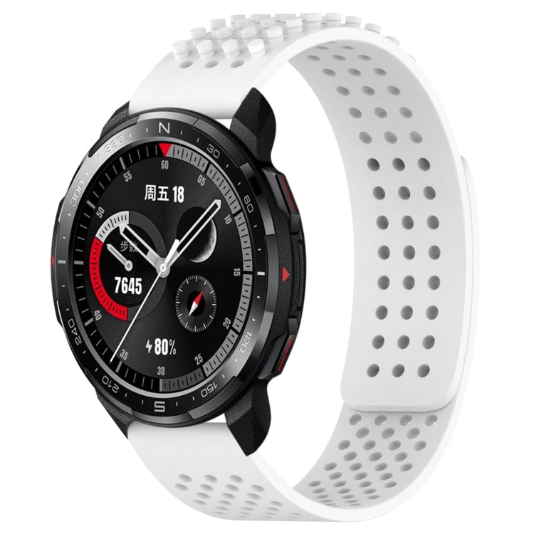 For Honor Watch GS Pro 22mm Holes Breathable 3D Dots Silicone Watch Band(White) - Watch Bands by PMC TechLife | Online Shopping South Africa | PMC TechLife