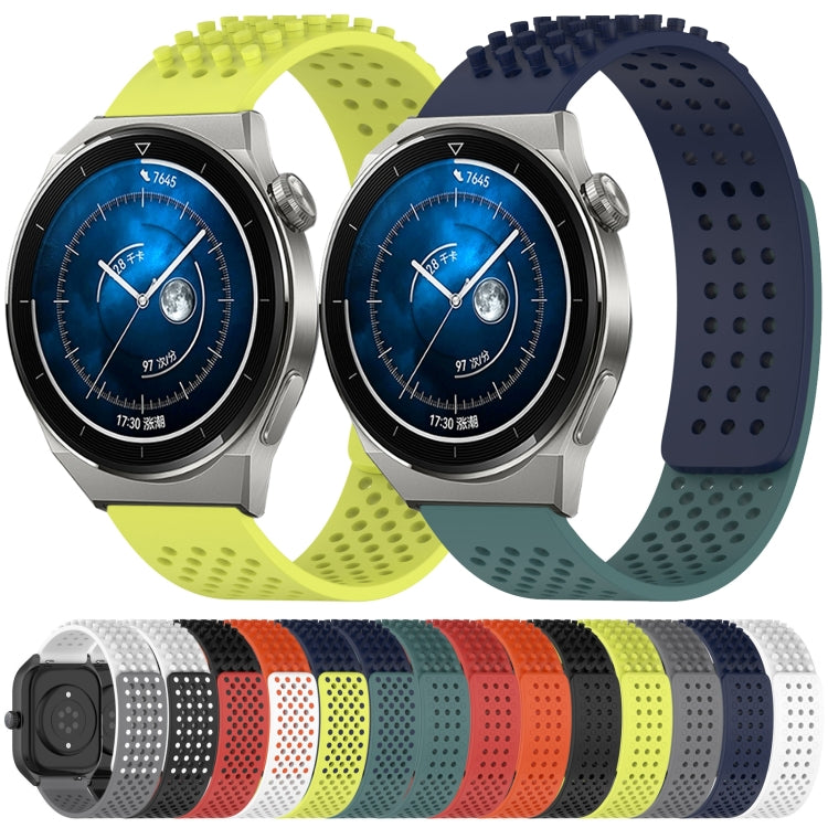 For Huawei Watch 3 Pro 22mm Holes Breathable 3D Dots Silicone Watch Band(Grey) - Watch Bands by PMC TechLife | Online Shopping South Africa | PMC TechLife