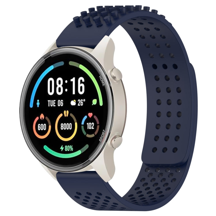 For Xiaomi MI Watch Sport 22mm Holes Breathable 3D Dots Silicone Watch Band(Midnight Blue) - Watch Bands by PMC TechLife | Online Shopping South Africa | PMC TechLife