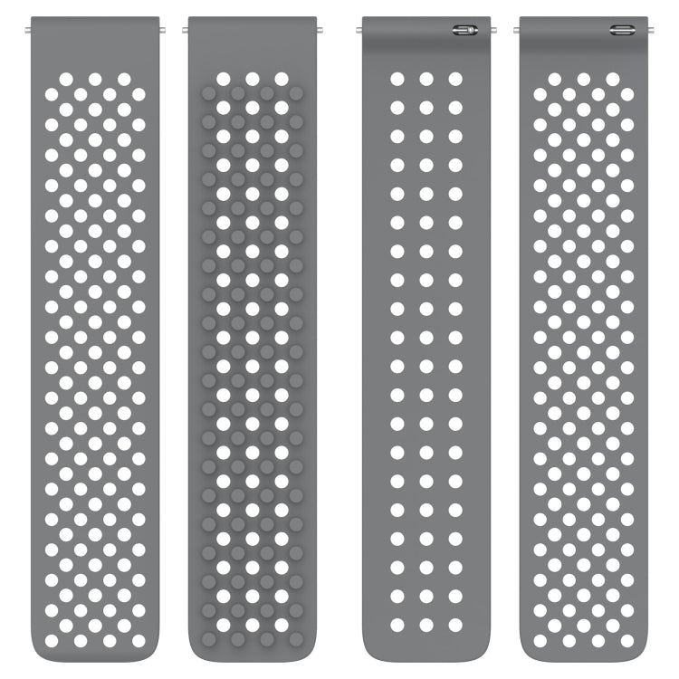 For Xiaomi Haylou GST LS09B 22mm Holes Breathable 3D Dots Silicone Watch Band(White+Grey) - Watch Bands by PMC TechLife | Online Shopping South Africa | PMC TechLife