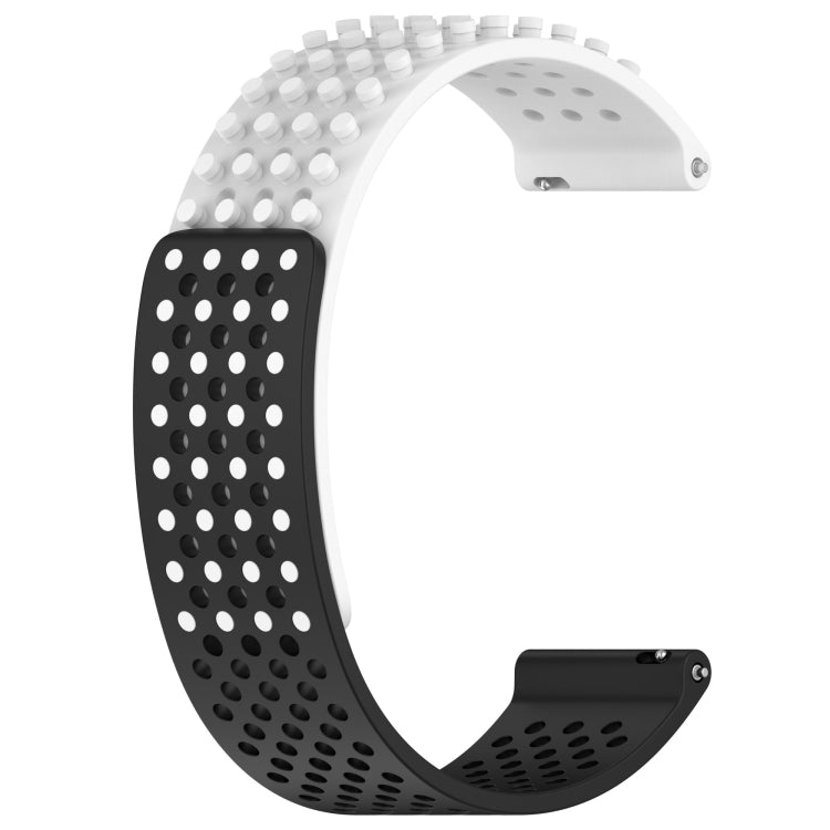 For Amazfit GTR 3 22mm Holes Breathable 3D Dots Silicone Watch Band(White+Black) - Watch Bands by PMC TechLife | Online Shopping South Africa | PMC TechLife