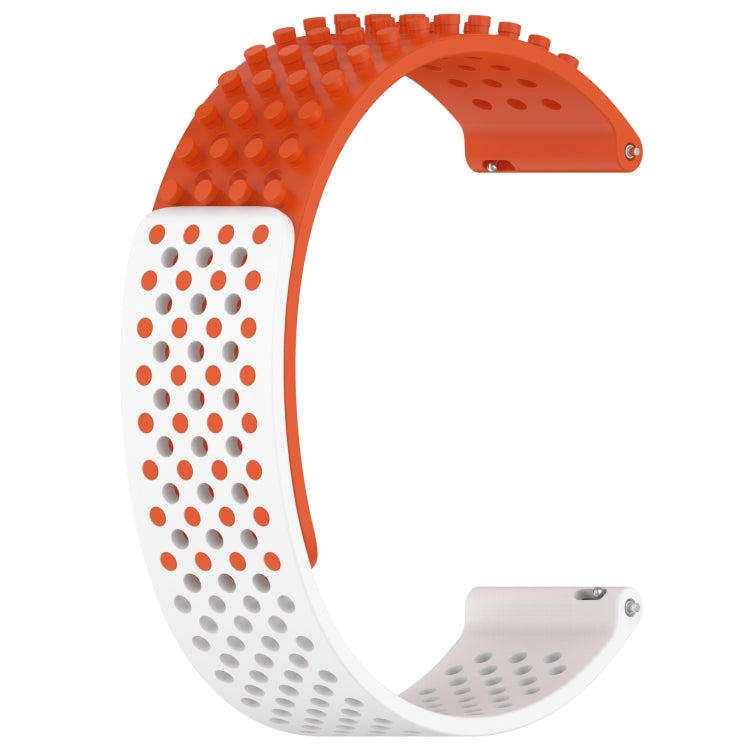 For Amazfit Bip 5 22mm Holes Breathable 3D Dots Silicone Watch Band(Orange+White) - Watch Bands by PMC TechLife | Online Shopping South Africa | PMC TechLife