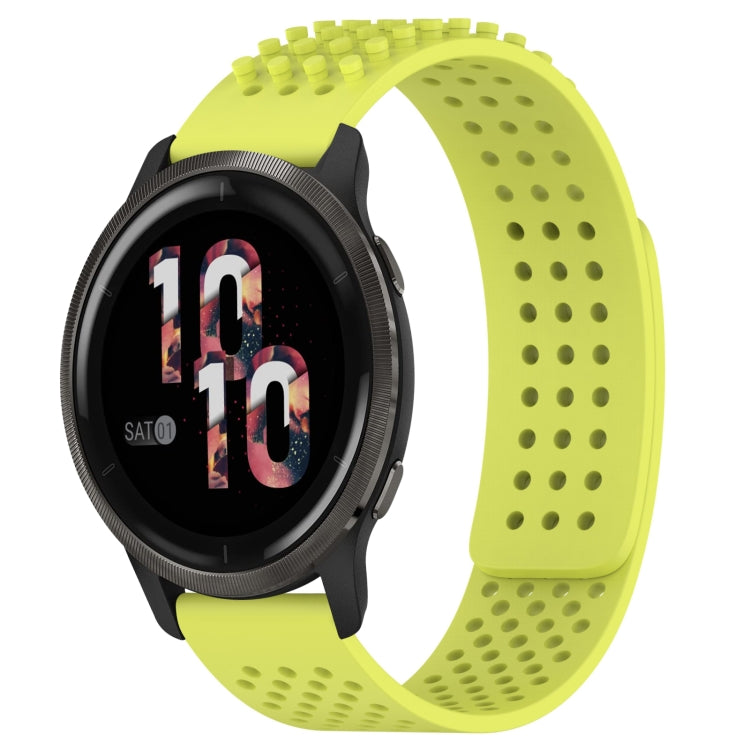 For Garmin Venu 2 22mm Holes Breathable 3D Dots Silicone Watch Band(Lime Green) - free shipping - PMC TechLife - Order now!