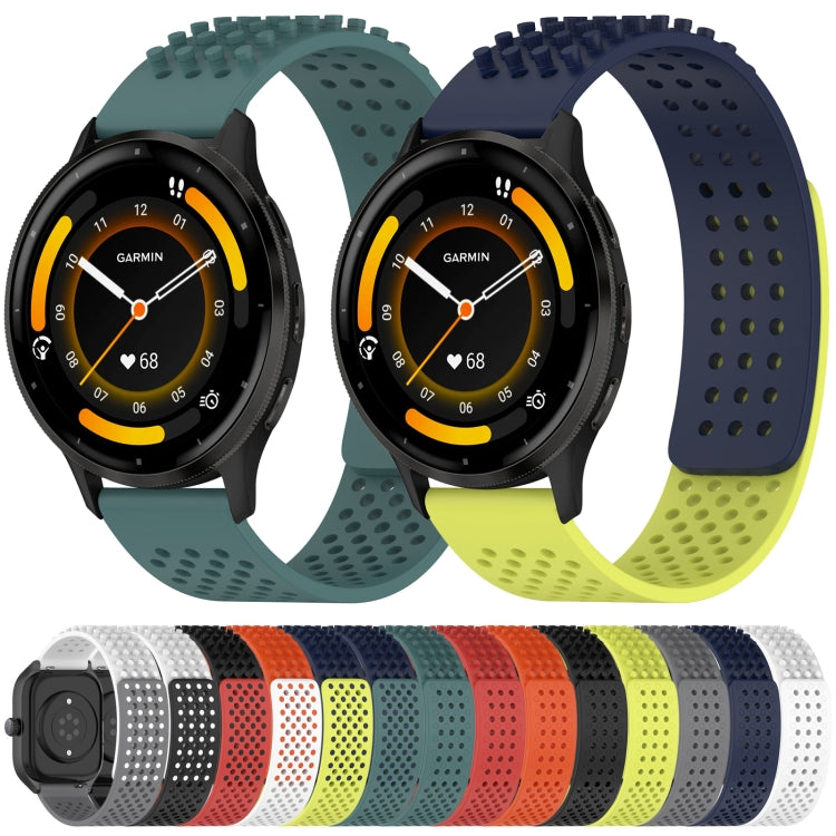 For Garmin Forerunner 265 22mm Holes Breathable 3D Dots Silicone Watch Band(Orange+White) - Watch Bands by PMC TechLife | Online Shopping South Africa | PMC TechLife