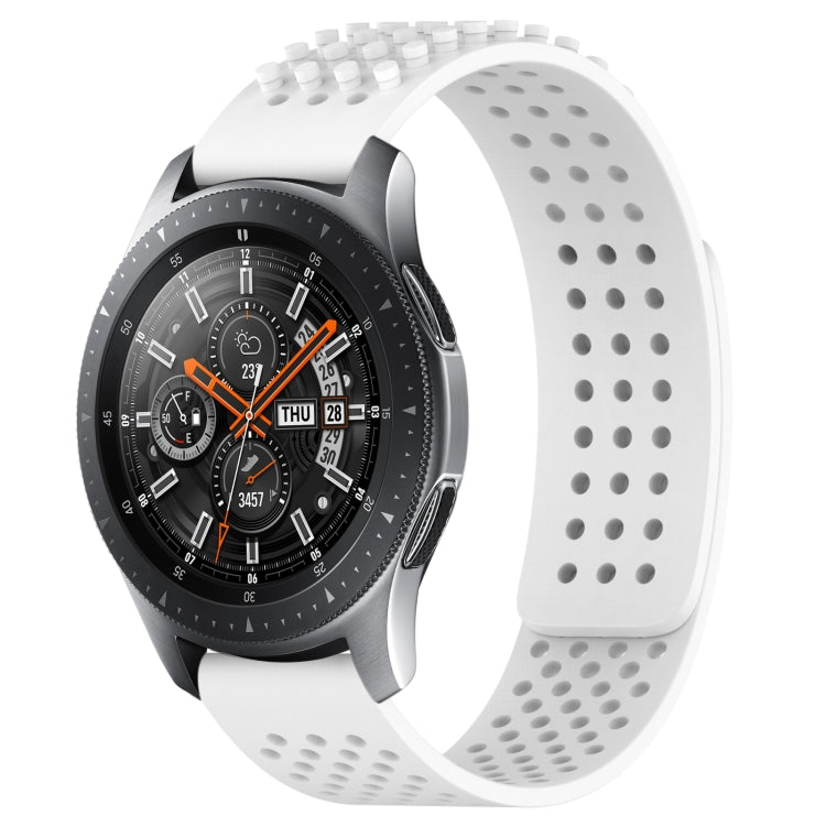 For Samsung Galaxy Watch 46mm 22mm Holes Breathable 3D Dots Silicone Watch Band(White) - Watch Bands by PMC TechLife | Online Shopping South Africa | PMC TechLife