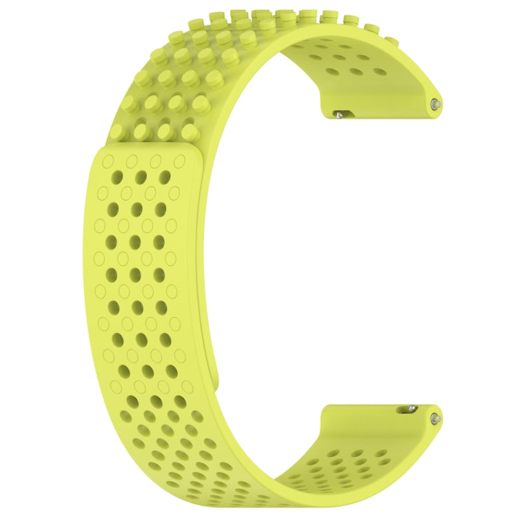 For Samsung Gear S3 Classic 22mm Holes Breathable 3D Dots Silicone Watch Band(Lime Green) - Watch Bands by PMC TechLife | Online Shopping South Africa | PMC TechLife
