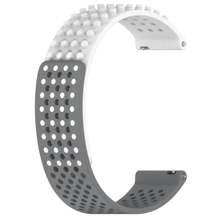 For SUUNTO 9 Peak Pro 22mm Holes Breathable 3D Dots Silicone Watch Band(White+Grey) -  by PMC TechLife | Online Shopping South Africa | PMC TechLife