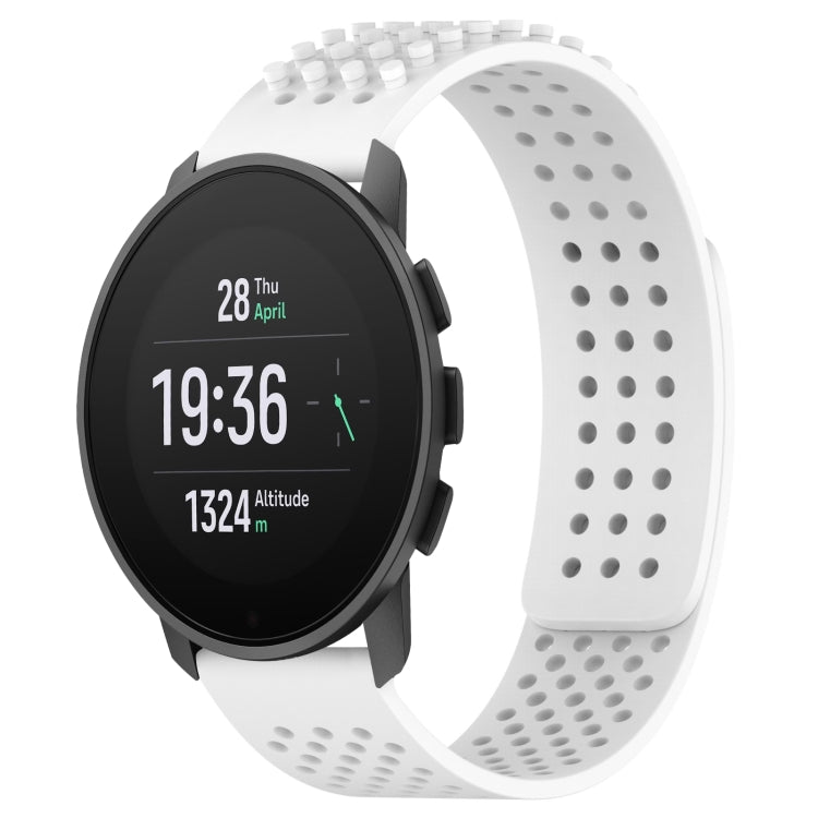 For SUUNTO 9 Peak Pro 22mm Holes Breathable 3D Dots Silicone Watch Band(White) -  by PMC TechLife | Online Shopping South Africa | PMC TechLife