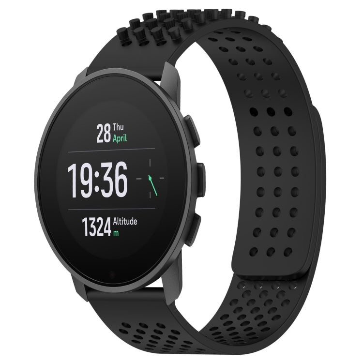 For SUUNTO 9 Peak Pro 22mm Holes Breathable 3D Dots Silicone Watch Band(Black) -  by PMC TechLife | Online Shopping South Africa | PMC TechLife | Buy Now Pay Later Mobicred