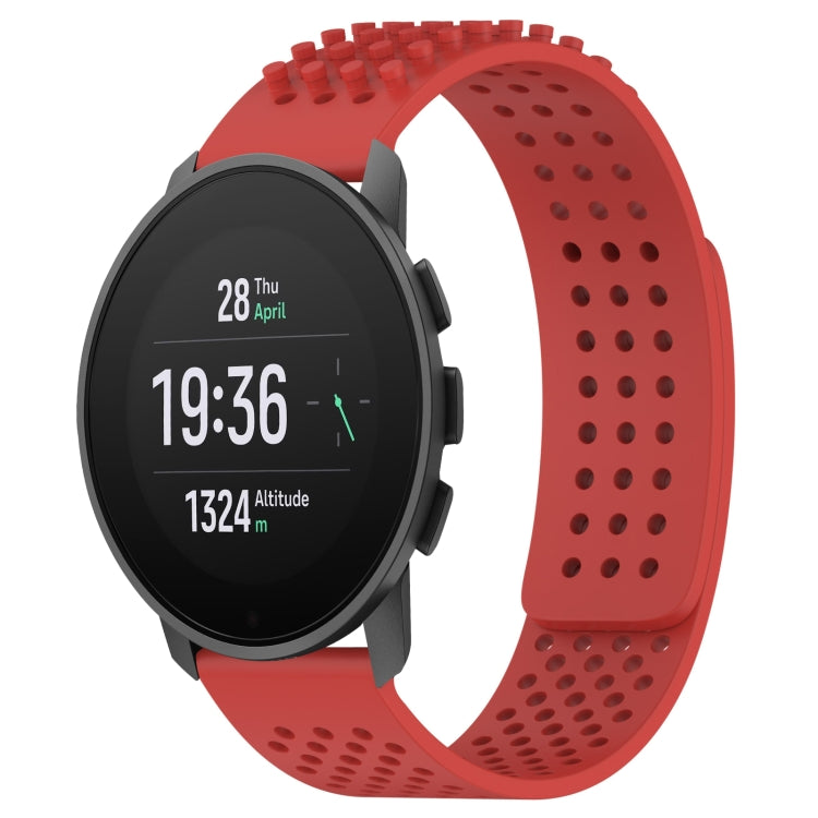 For SUUNTO 9 Peak Pro 22mm Holes Breathable 3D Dots Silicone Watch Band(Red) -  by PMC TechLife | Online Shopping South Africa | PMC TechLife
