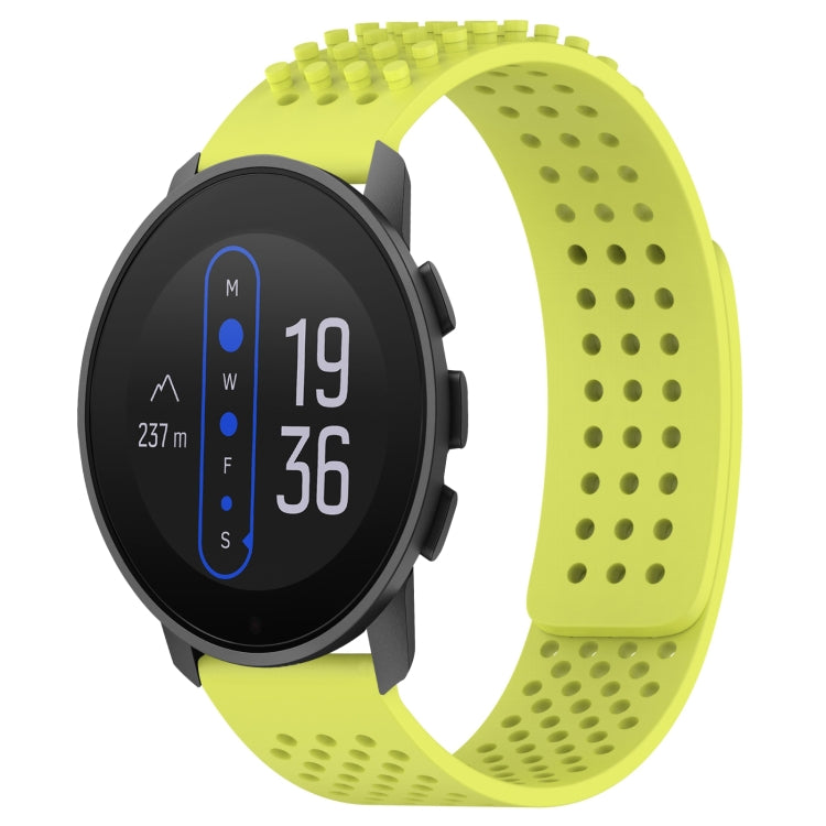 For  SUUNTO 9 Peak 22mm Holes Breathable 3D Dots Silicone Watch Band(Lime Green) -  by PMC TechLife | Online Shopping South Africa | PMC TechLife