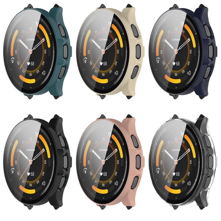 For Garmin Venu 3S PC + Tempered Film Integrated Watch Protective Case(Blue) - Watch Cases by PMC TechLife | Online Shopping South Africa | PMC TechLife | Buy Now Pay Later Mobicred