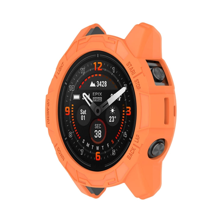 For Garmin Epix Pro 47mm / Fenix 7 / 7 Pro ENKAY Hat-Prince TPU Armor Designed Watch Protective Case(Orange) - Watch Cases by ENKAY | Online Shopping South Africa | PMC TechLife | Buy Now Pay Later Mobicred