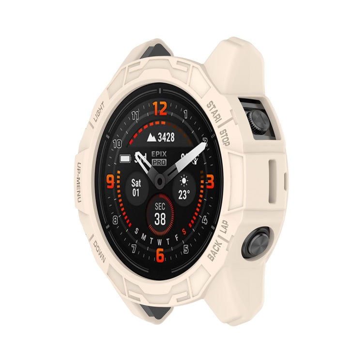 For Garmin Epix Pro 51mm / Fenix 7X / 7X Pro ENKAY Hat-Prince TPU Armor Designed Watch Protective Case(Beige) - Watch Cases by ENKAY | Online Shopping South Africa | PMC TechLife | Buy Now Pay Later Mobicred