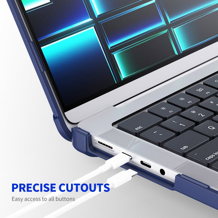 For MacBook Pro 14.2 A2442/A2779 ENKAY Hat-Prince 3 in 1 Protective Bracket Case Cover Hard Shell with TPU Keyboard Film / PET Screen Protector, Version:EU(Light Blue) - free shipping - PMC Jewellery - Order now!