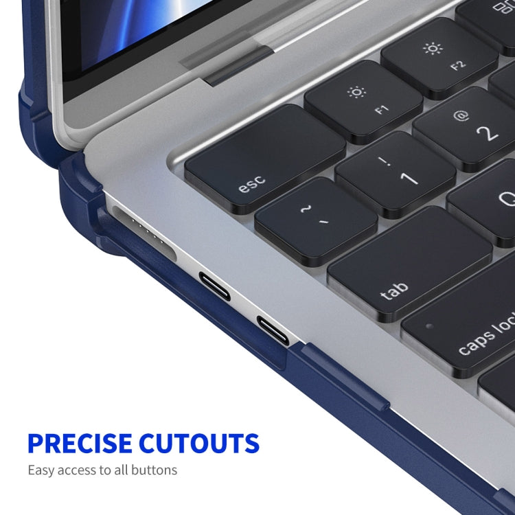 For MacBook Air 13.6 2022/2024  A2681 (M2) / A3113  (M3) ENKAY Hat-Prince 3 in 1 Protective Bracket Case Cover Hard Shell with TPU Keyboard Film / PET Screen Protector, Version:EU(Dark Blue) - MacBook Air Cases by ENKAY | Online Shopping South Africa | PMC TechLife | Buy Now Pay Later Mobicred