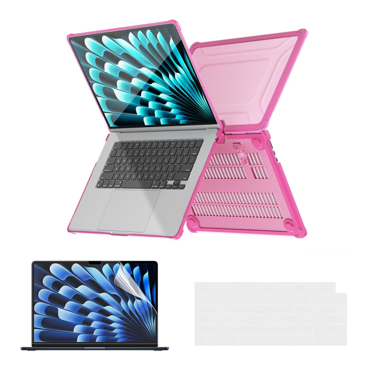 For MacBook Air 15.3 A2941/M3 2024 A3114 ENKAY Hat-Prince 3 in 1 Protective Bracket Case Cover Hard Shell with TPU Keyboard Film / PET Screen Protector, Version:EU(Pink) - free shipping - PMC TechLife - Order now!