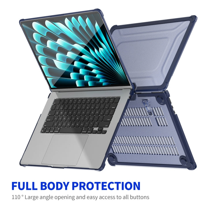 For MacBook Air 15.3 A2941/M3 2024 A3114 ENKAY Hat-Prince 3 in 1 Protective Bracket Case Cover Hard Shell with TPU Keyboard Film / PET Screen Protector, Version:EU(Dark Blue) - free shipping - PMC TechLife - Order now!