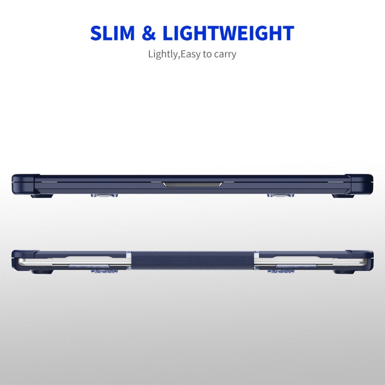 For MacBook Air 15.3 A2941/M3 2024 A3114 ENKAY Hat-Prince 3 in 1 Protective Bracket Case Cover Hard Shell with TPU Keyboard Film / PET Screen Protector, Version:EU(Dark Blue) - free shipping - PMC TechLife - Order now!