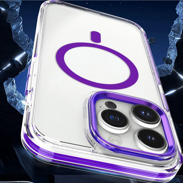 For iPhone 15 Pro Dual-color MagSafe TPU Hybrid Clear PC Shockproof Phone Case(Black) - iPhone 15 Pro Cases by PMC TechLife | Online Shopping South Africa | PMC TechLife