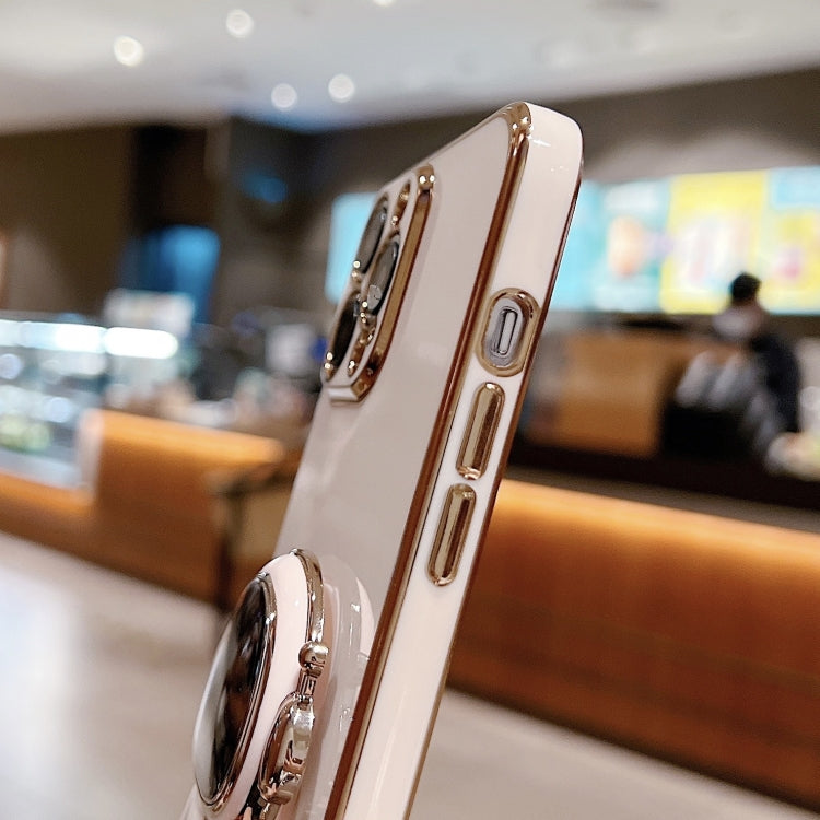 For iPhone 15 Electroplating Astronaut Holder Phone Case(White) - iPhone 15 Cases by PMC TechLife | Online Shopping South Africa | PMC TechLife