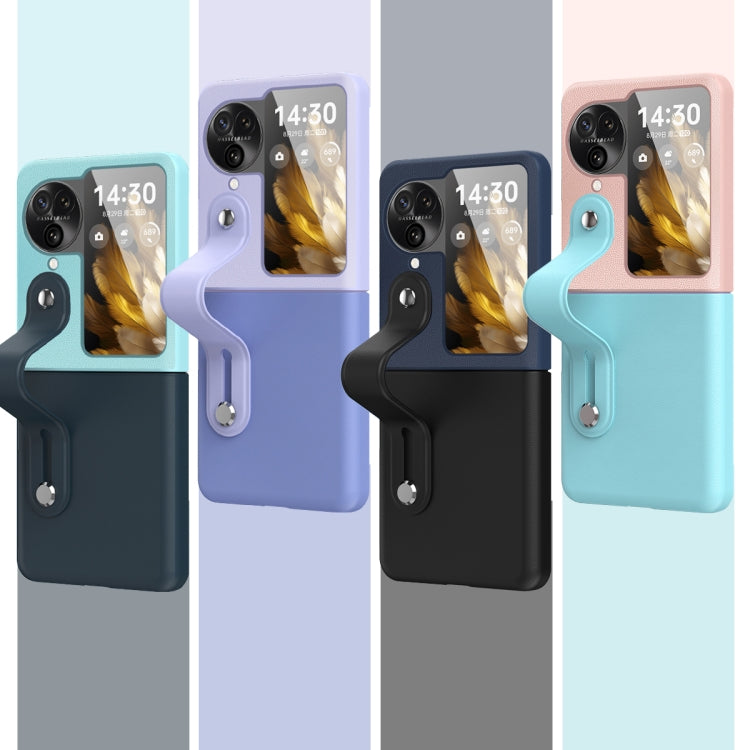 For OPPO Find N3 Flip Wrist-strap Plain Leather Phone Case(Black) - free shipping - PMC TechLife - Order now!