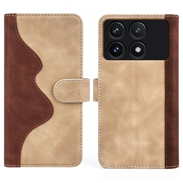 For Xiaomi Redmi K70 Stitching Horizontal Flip Leather Phone Case(Yellow) - free shipping - PMC Jewellery - Order now!