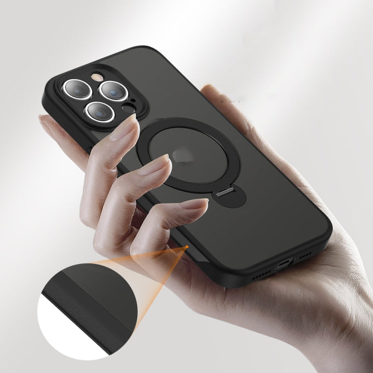 For iPhone 15 360 Magsafe Ring Holder TPU Hybrid PC Phone Case(Grey) - iPhone 15 Cases by PMC TechLife | Online Shopping South Africa | PMC TechLife