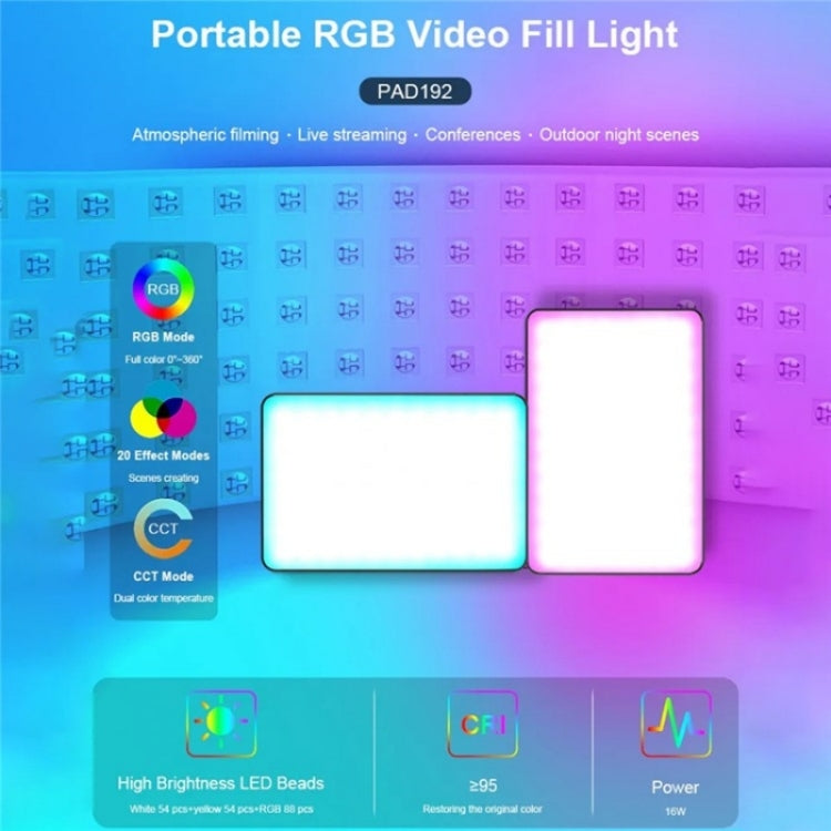 VLOGLITE PAD192RGB For DSLR Camera Gopro LED Camera Fill Light RGB Full Color Photography Lighting - free shipping - PMC TechLife - Order now!